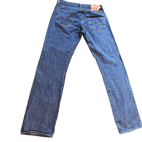 Levis 501 Jeans Mens 34x34 Blue Straight Leg Button Fly Retro Red Tag Workwear - Picture 9 of 10